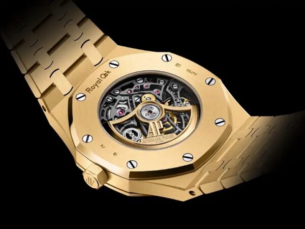 Audemars Piguet Royal Oak Double Balance Wheel Open worked Full Gold Skeleton Dial Automatic Mens Watch - Image 8