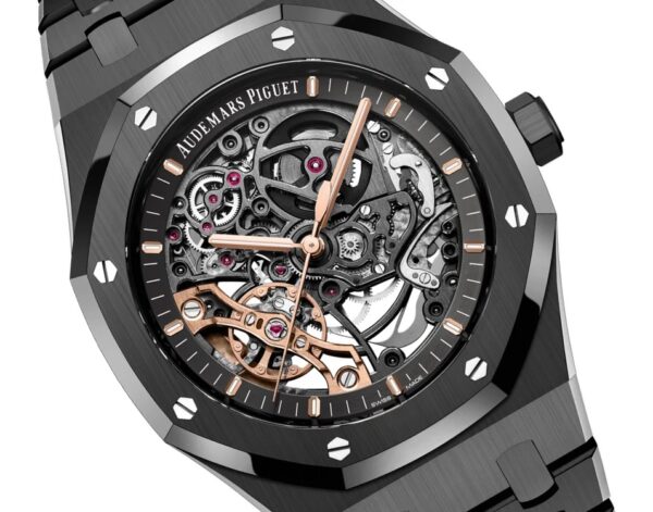 Audemars Piguet Royal Oak Double Balance Wheel Open worked Skeleton Dial Full Black Automatic Mens Watch - Image 7