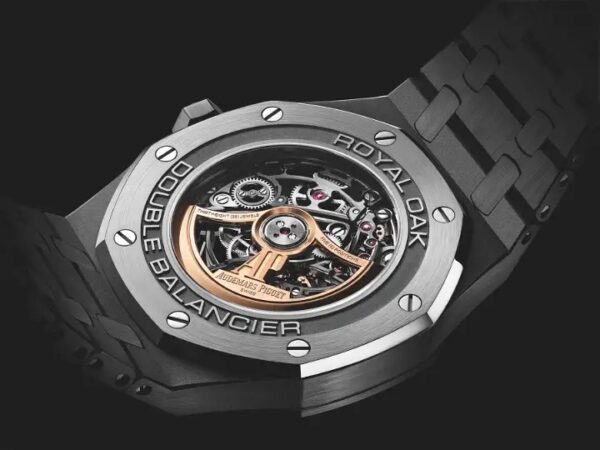 Audemars Piguet Royal Oak Double Balance Wheel Open worked Skeleton Dial Full Black Automatic Mens Watch - Image 11