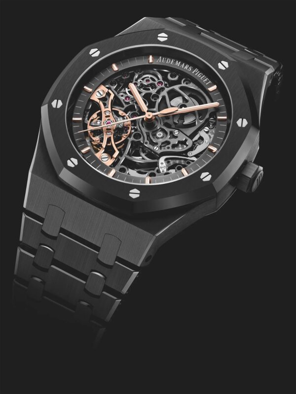 Audemars Piguet Royal Oak Double Balance Wheel Open worked Skeleton Dial Full Black Automatic Mens Watch - Image 4