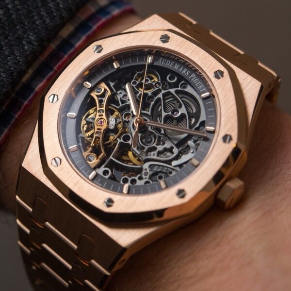 Audemars Piguet Royal Oak Rose Gold 41mm Double Balance Wheel Openwork Skeleton Dial Automatic Men’s Watch - Image 6