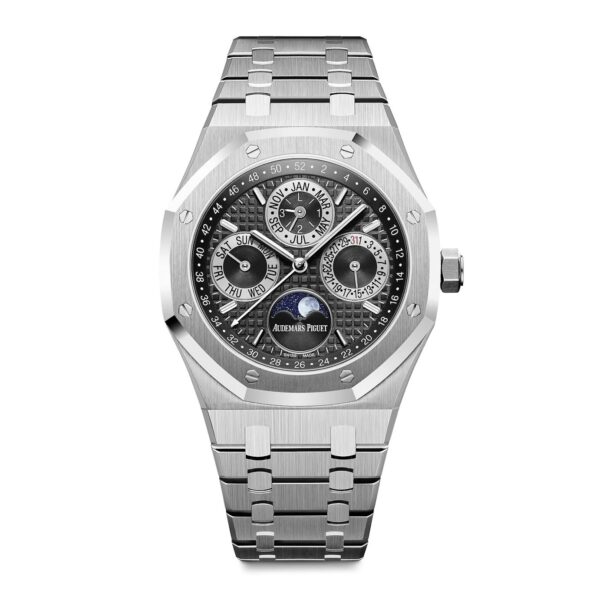 Audemars Piguet Perpetual Calendar Open Worked Silver Black Dial Automatic Mens Watch - Image 2