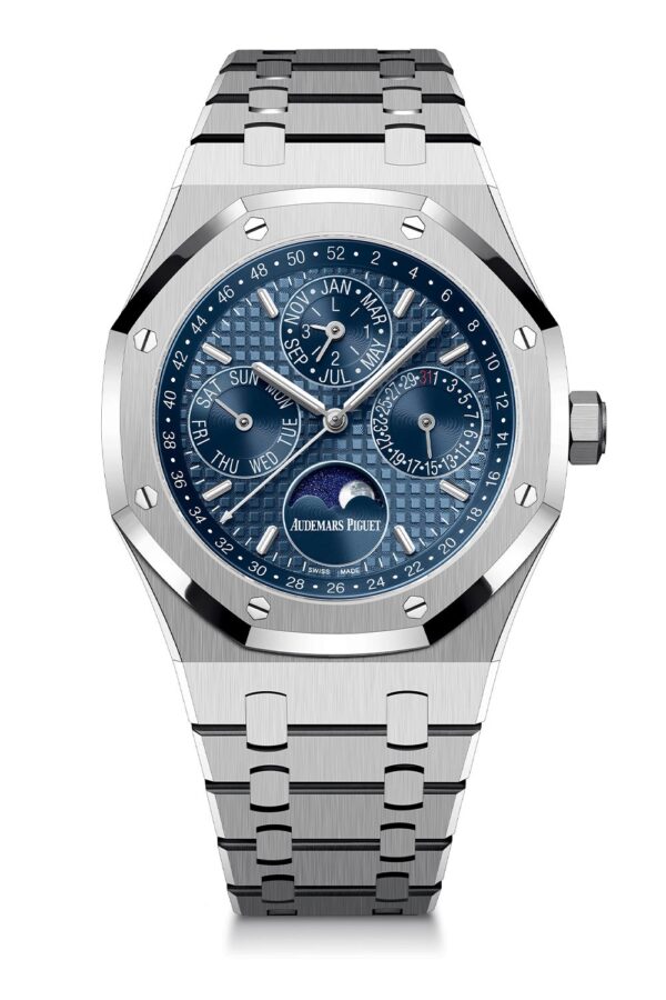 Audemars Piguet Perpetual Calendar Open Worked Silver Blue Dial Automatic Mens Watch - Image 2