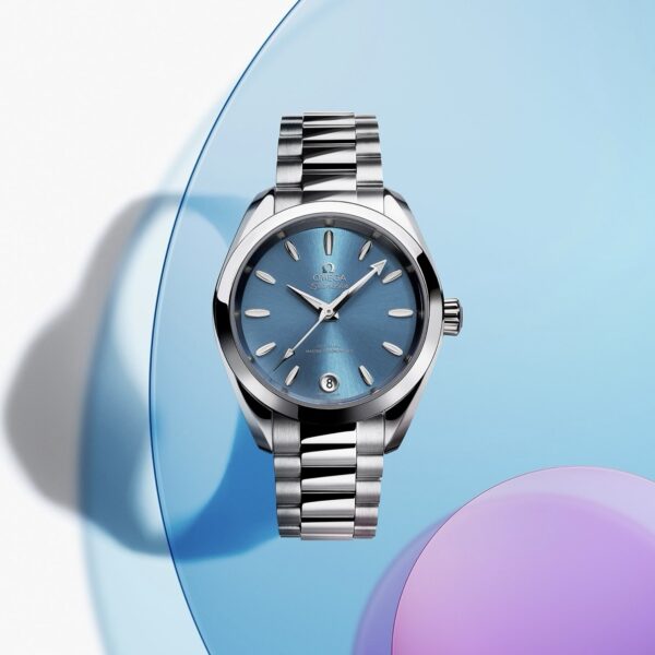 Omega Aqua Terra Shades Co-Axial Master Chronometer Silver Blue 34 mm Women’s Watch - Image 3