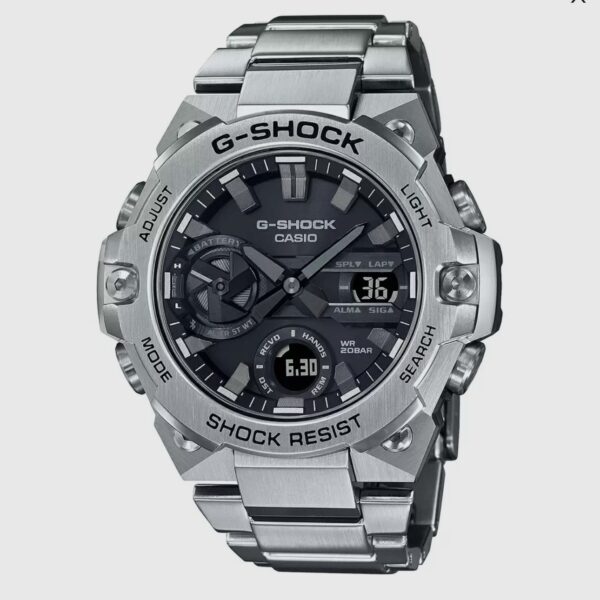 Casio Gshock G-Steel GST-B400 Stainless Steel Grey Dial Men’s Watch - Image 3