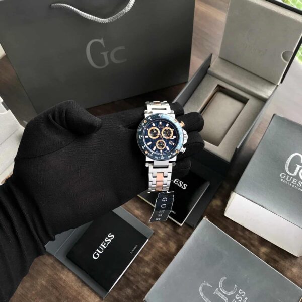 GC Heren Horloge Y81003G7MF Staal Blue Swiss Made Quartz Chronograph - Image 11