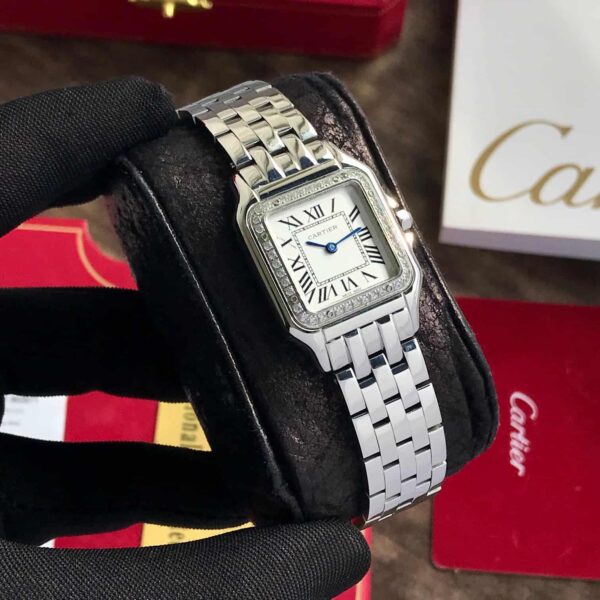 Cartier De Panthere Silver White Dial Premium Stainless Steel Womens Watch - Image 3