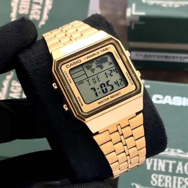 Casio Vintage A500WGA -9DF Chronograph Unisex Gold Watch