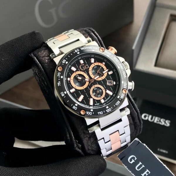 GC Heren Horloge Y81003G7MF Staal Black Dial Swiss Made Quartz Chronograph - Image 3