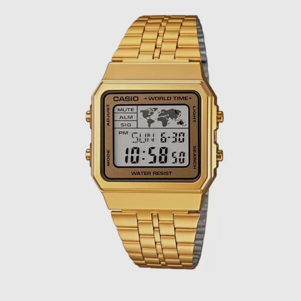 Casio Vintage A500WGA -9DF Chronograph Unisex Gold Watch - Image 2