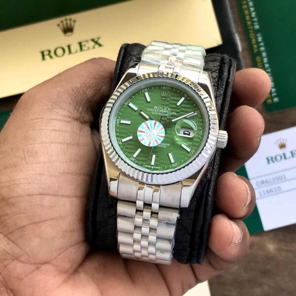 Rolex Date Just 41 Motif Green Dial Jubli Chain Automatic Men’s s Watch