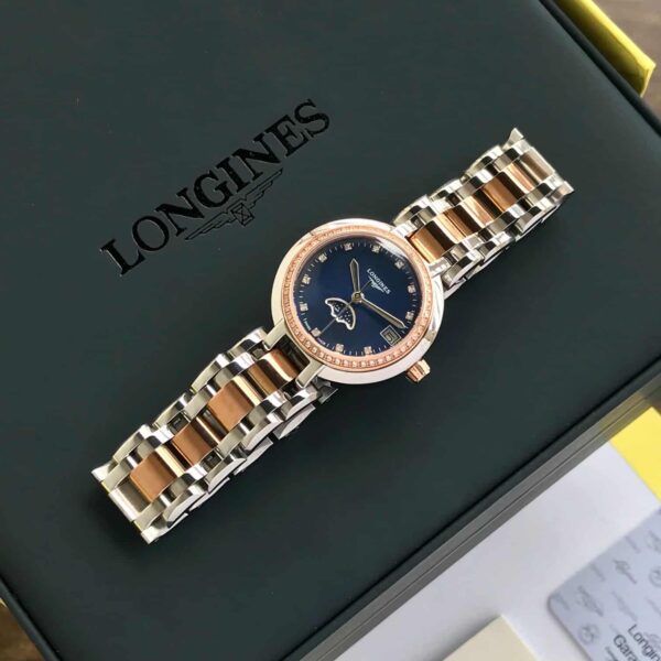 Longines PrimaLuna Two Tone Blue Dial Japanese Qulity Watch For Women’s - Image 2