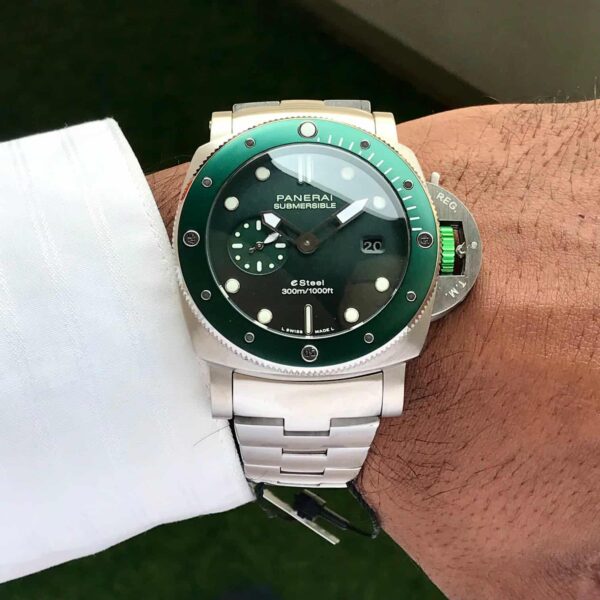 Luminor Panerai Submersible Stainless eSteel Green Dial Automatic Premium Quality For Men’s Watch - Image 3