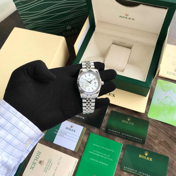 Rolex Date Just 41 Silver White Dial Jubli Chain Belt Japanese Automatic Men’s Watch - Image 7