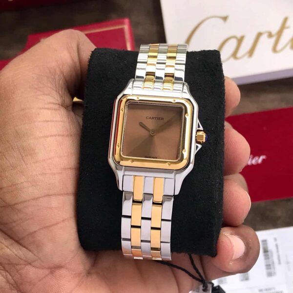 Cartier De Panthere Two Tone Brown Premium Stainless Steel Womens Watch