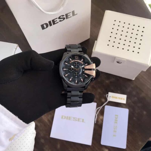 Diesel Mega Chief DZ4309 Black Rose gold Chronograph Mens Watch - Image 10