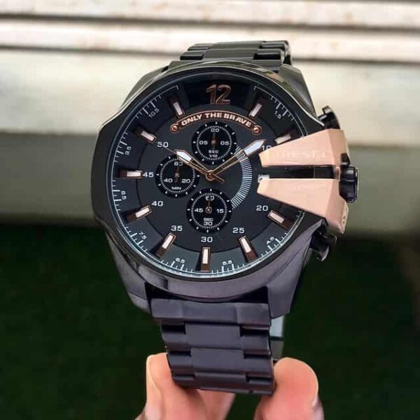 Diesel Mega Chief DZ4309 Black Rose gold Chronograph Mens Watch - Image 3