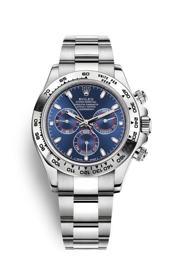 Rolex Cosmograph Daytona Silver Blue Dial Oyster Chain Japanese Automatic Mens Watch - Image 2