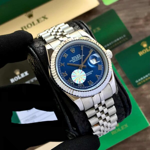 Rolex Date Just 41 Blue Roman Numeral Dial Men’s Watch - Image 6