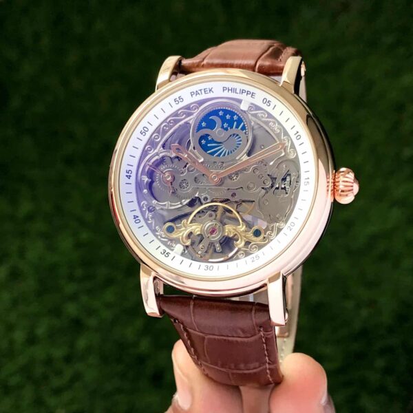 Patek Philippe Skeleton Dial Japanese Automatoc Mens Watch - Image 3