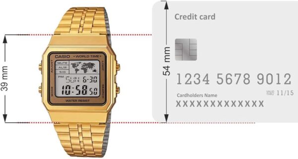 Casio Vintage A500WGA -9DF Chronograph Unisex Gold Watch - Image 5