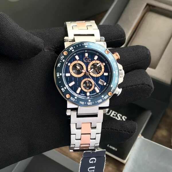 GC Heren Horloge Y81003G7MF Staal Blue Swiss Made Quartz Chronograph - Image 8