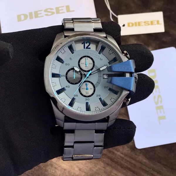 Diesel Mega Chief Black & Blue Chronograph Mens Watch - Image 3