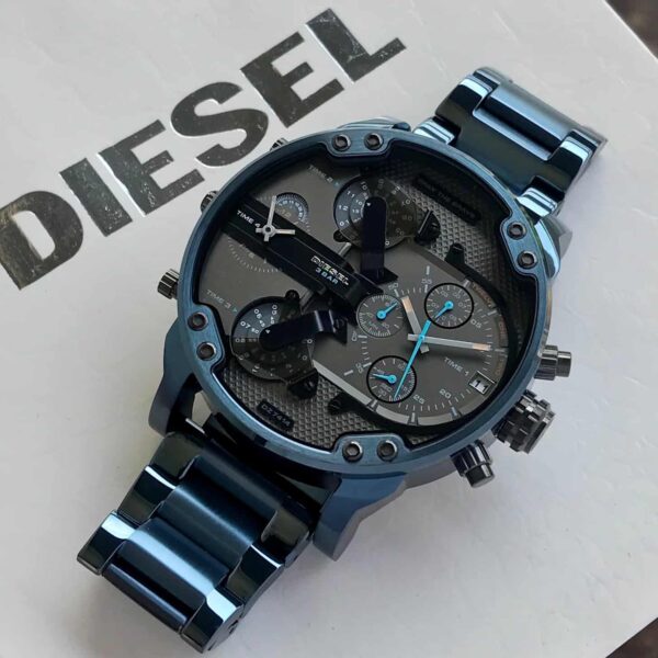 Diesel DZ7414 Big Daddy Stainless Steel Blue Grey Dial Analog Men’s Watch - Image 3