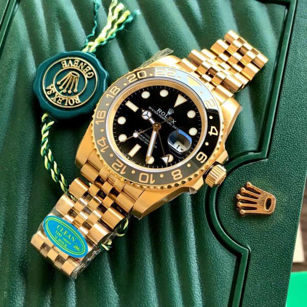 Rolex GMT Master || Full Gold Swiss ETA Movement 3255 Clean - Image 3