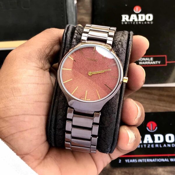 Rado True Thinline Brown Ceramica Japanese  Unisex Watch