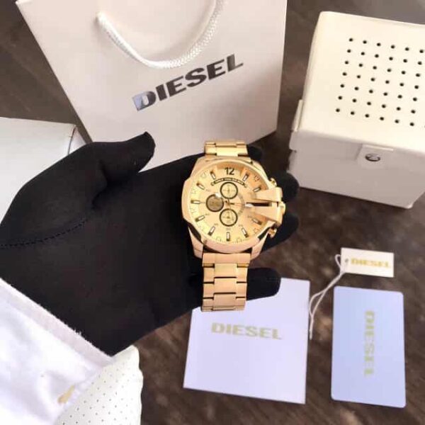 Diesel Mega Chief DZ4360 Full Gold Chronograph Mens Watch - Image 6