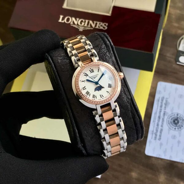 Longines Primaluna Rosegold & Steel Diamond Women'S Watch