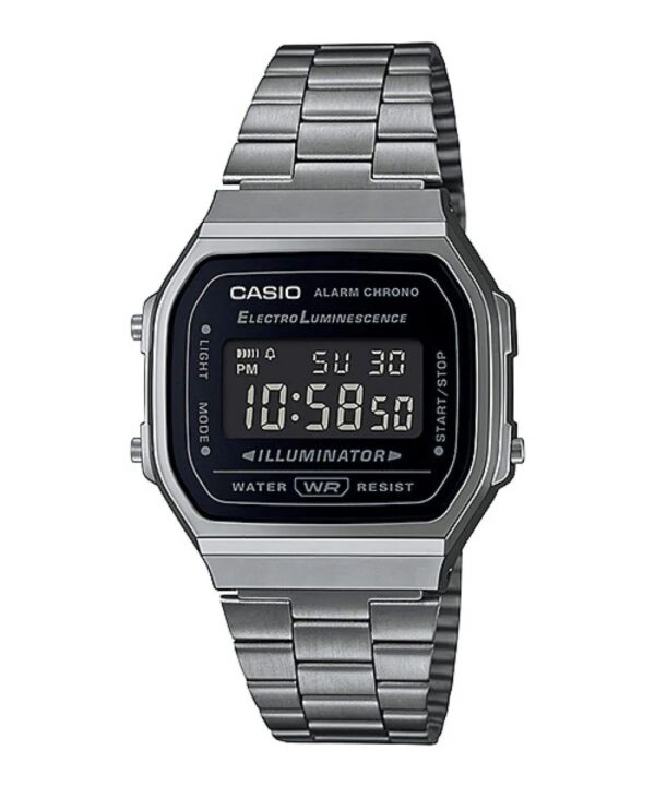 Casio Vintage Retro Collection A168WGG-1B Black Gun Metal Unisex Watch - Image 2