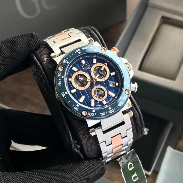 GC Heren Horloge Y81003G7MF Staal Blue Swiss Made Quartz Chronograph - Image 4