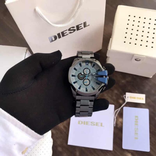 Diesel Mega Chief Black & Blue Chronograph Mens Watch - Image 5