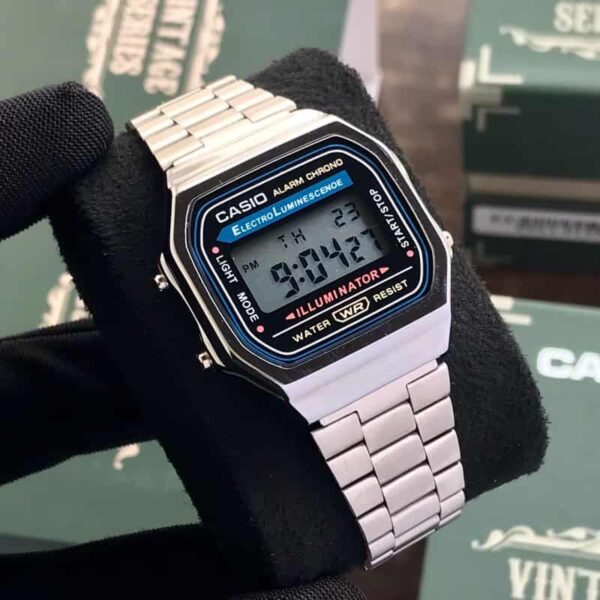 Casio Vintage Retro Collection Digital Watch A168WA-1YES Silver Unisex Watch