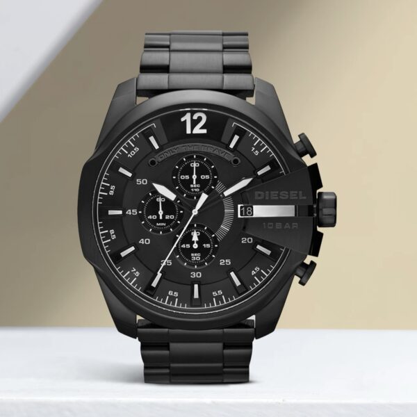 Diesel Mega Chief DZ4283 Full Black Chronograph Mens Watch - Image 2