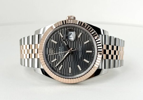 Rolex Datejust 41 Silver Fluted Motif Index Steel & Rose Gold Jubli Chain Swiss ETA Men’s Watch - Image 4