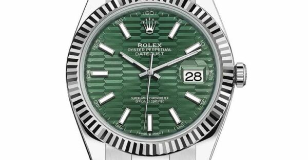 Rolex Date Just 41 Motif Green Dial Jubli Chain Automatic Men’s s Watch - Image 3