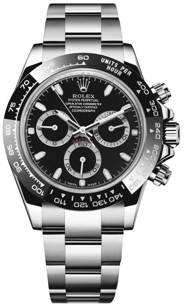 Rolex Cosmograph Daytona Black Dial Japanese Automatic Mens Watch - Image 2