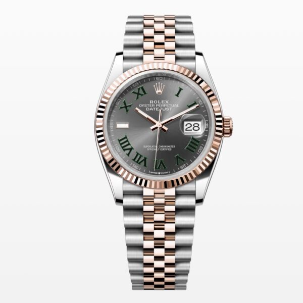 Rolex Date Just 41 Two Tone Rosegold Grey Dial Automatic Mens Watch - Image 2