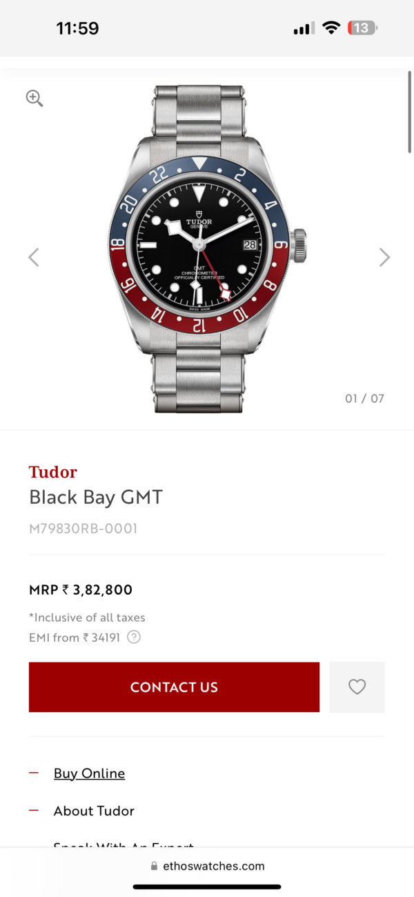 Tudor Black Bay GMT Swiss Automatic Machinery Mens Watch - Image 2