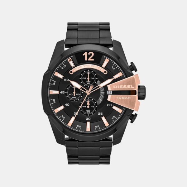 Diesel Mega Chief DZ4309 Black Rose gold Chronograph Mens Watch - Image 2