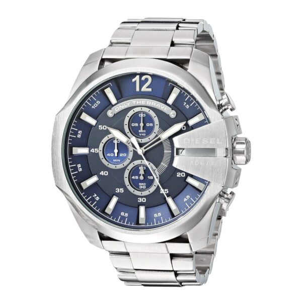 Diesel Mega Chief DZ4417 Silver Blue Chronograph Mens Watch - Image 2