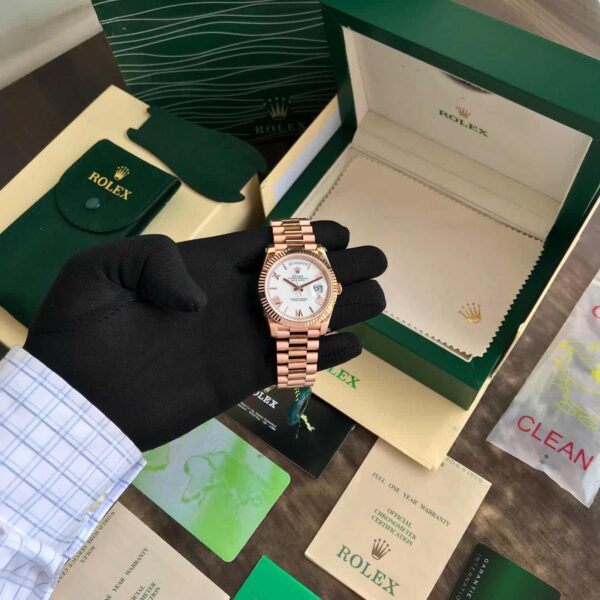 Rolex Day Date EverRosegold White Dial Super Swiss ETA Movement 1:1 Automatic Men’s Watch - Image 12