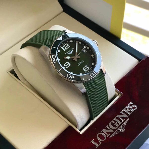 New Longines HydroConquest Silver Green Fiber Automatic Men’s Watch - Image 5