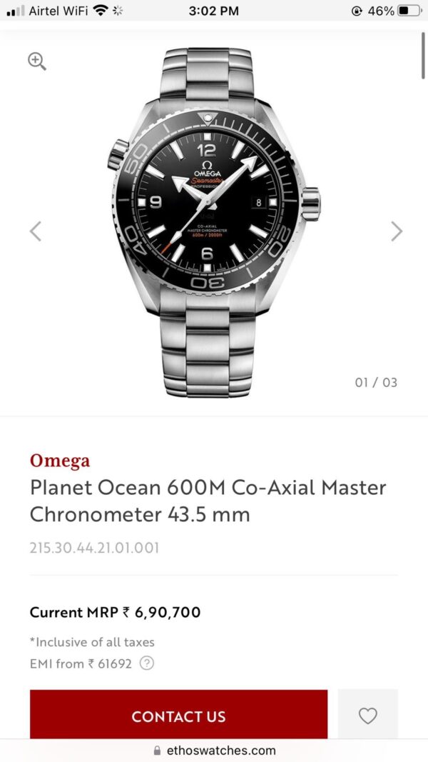 Omega Planet Ocean 600M Co‑Axial Master Chronometer Automatic Men’s Watch - Image 2