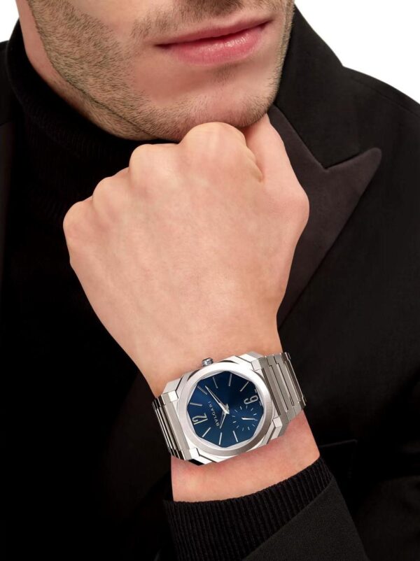 Bvlgari Octo Finissimo Silver Blue Pure Swiss ETA Automatic Machinery Slim Men’s Watch - Image 7