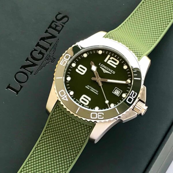 New Longines HydroConquest Silver Green Fiber Automatic Men’s Watch - Image 4