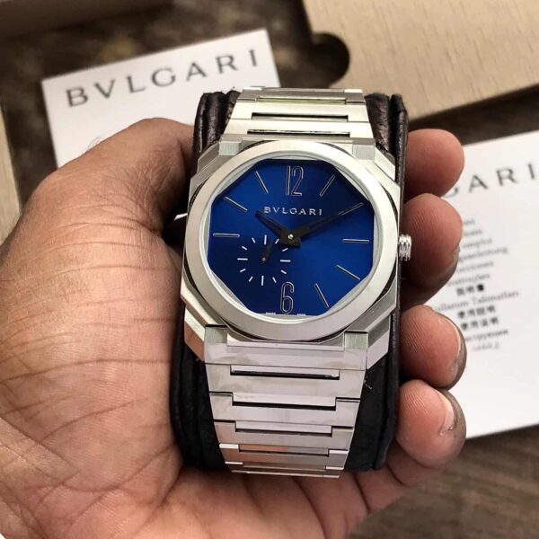 Bvlgari Octo Finissimo Silver Blue Pure Swiss ETA Automatic Machinery Slim Men’s Watch - Image 6